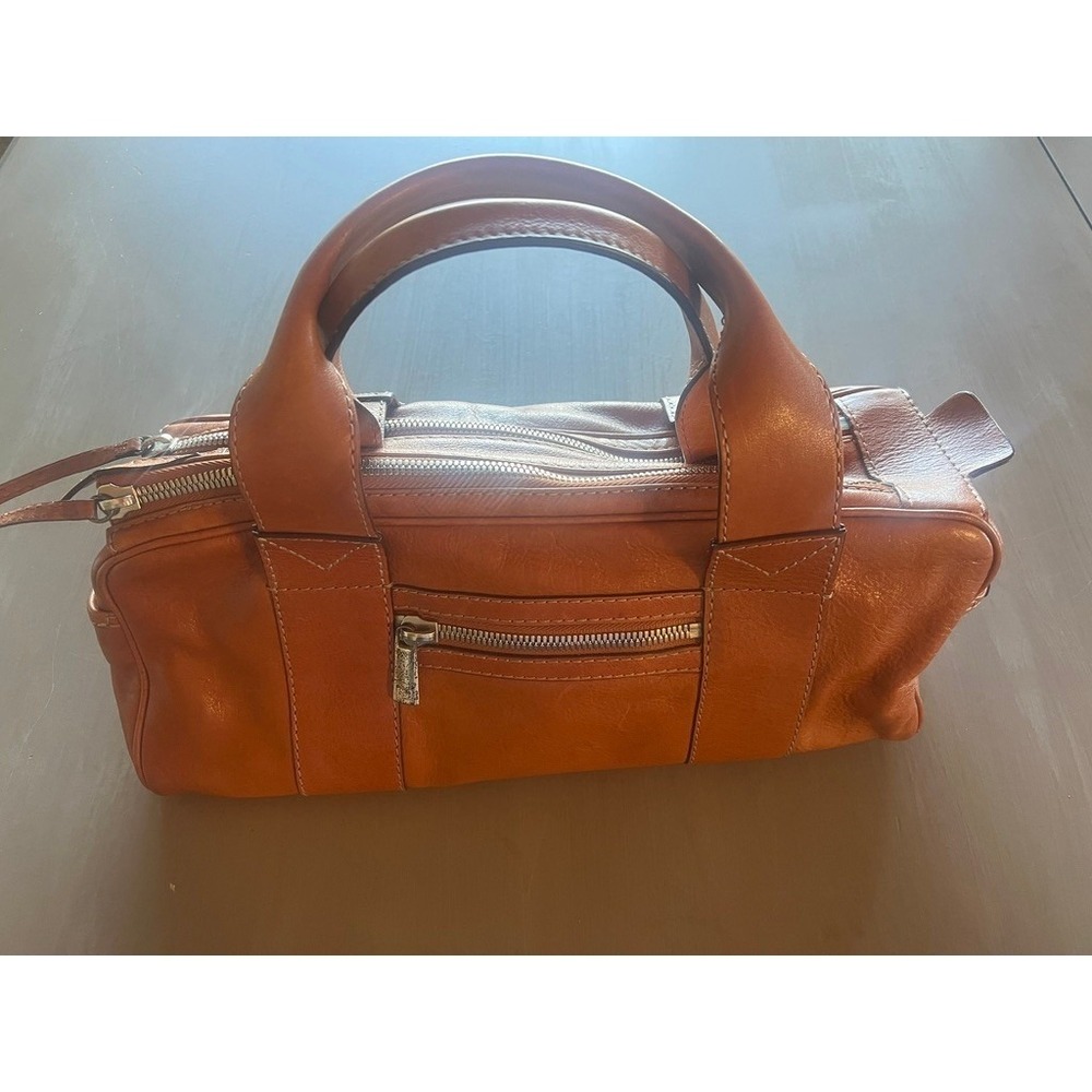 Michael Kors Satchel Bag Large Cognac Brown Leather Zip Top Handbag